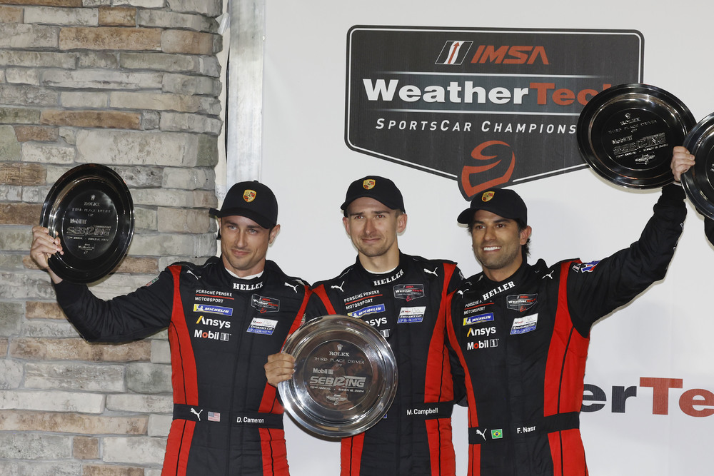 保時捷車隊於Sebring耐力錦標賽登上頒獎台，捍衛住爭冠的領先地位